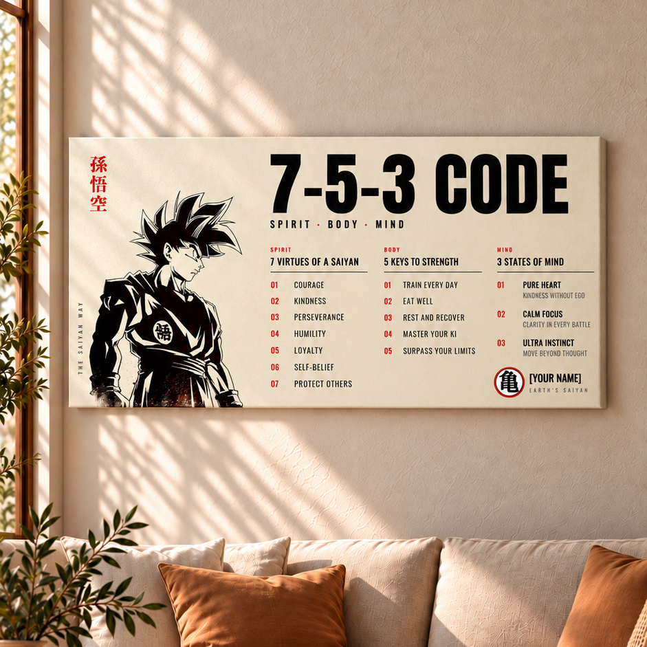 Warrior Poster Canvas 7 5 3 Code Inspiration Gift For You