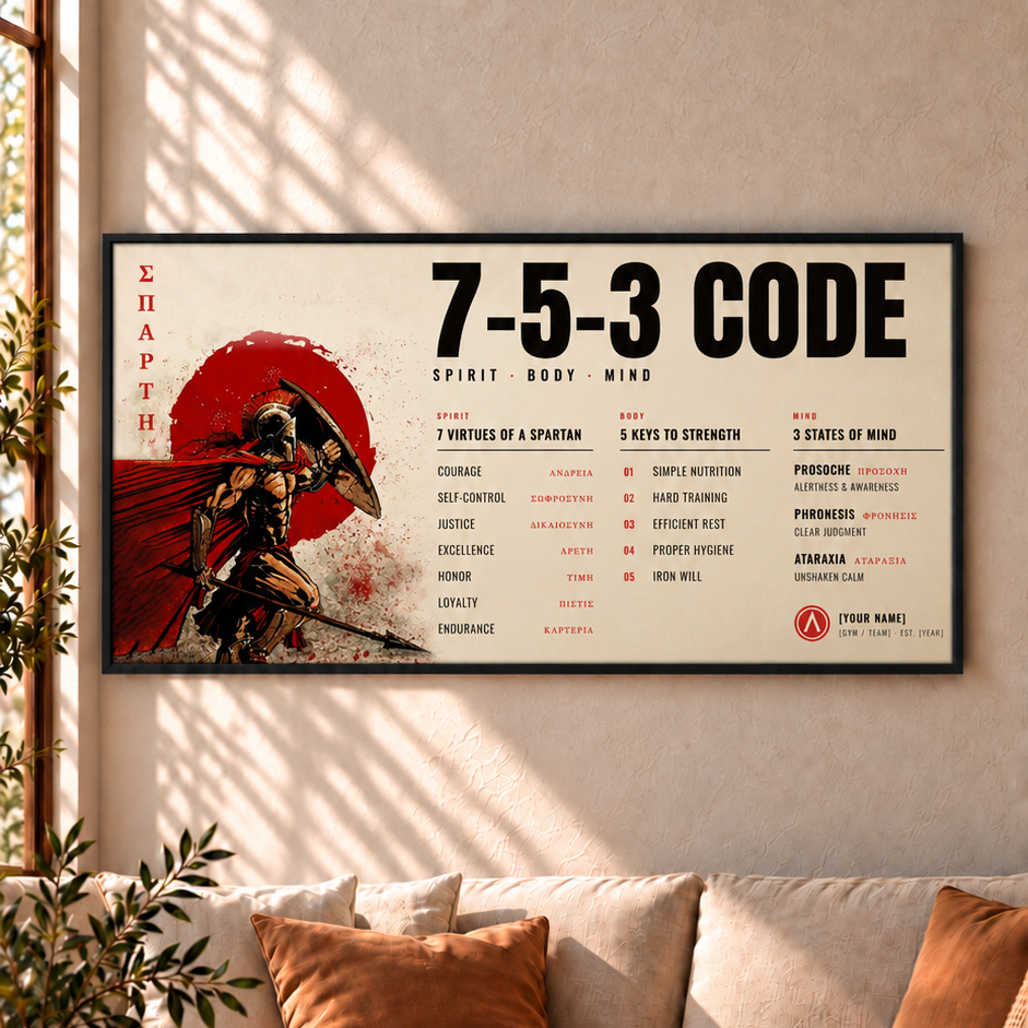 Warrior Poster Canvas 7 5 3 Code Inspiration Gift For You