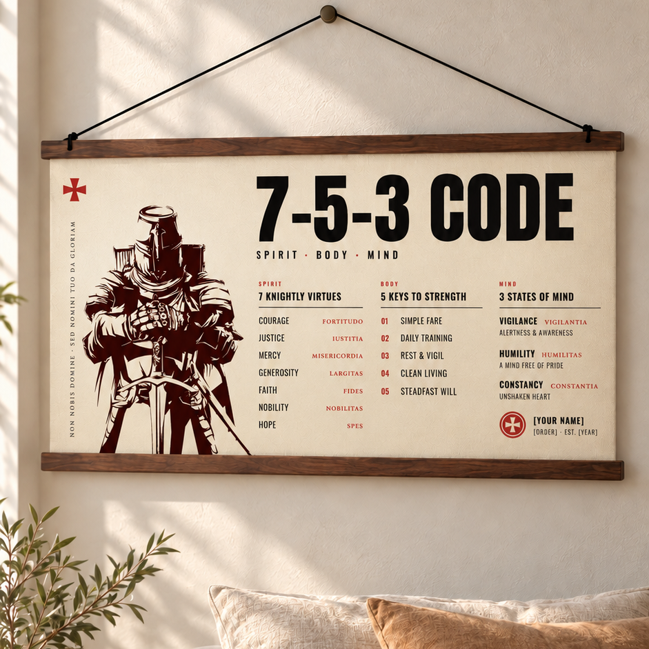 Warrior Poster Canvas 7 5 3 Code Inspiration Gift For You