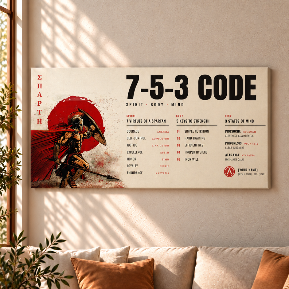 Warrior Poster Canvas 7 5 3 Code Inspiration Gift For You