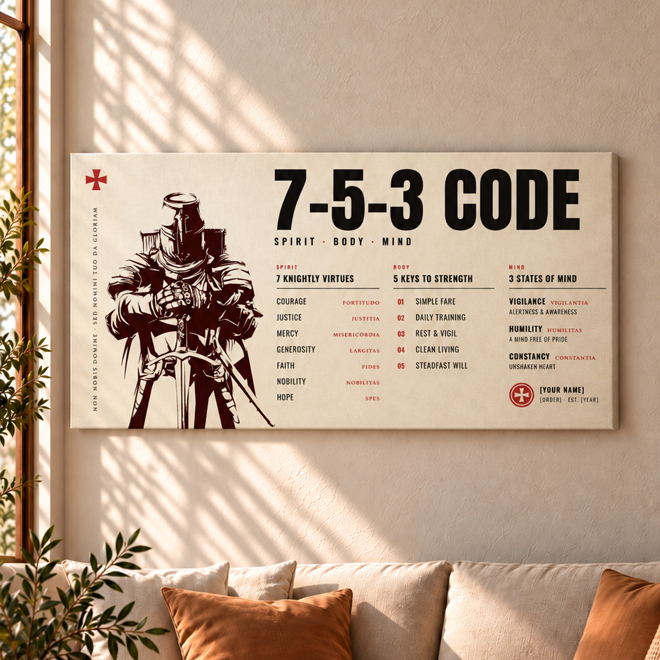 Warrior Poster Canvas 7 5 3 Code Inspiration Gift For You