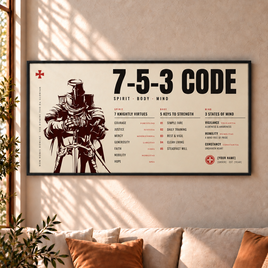 Warrior Poster Canvas 7 5 3 Code Inspiration Gift For You