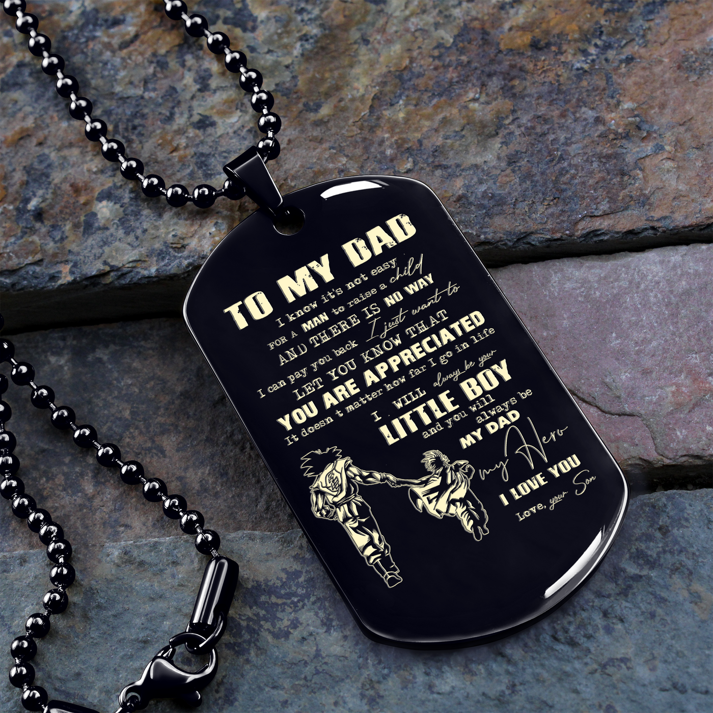 To My Dad One Side Engrave Dog Tag Gift For Your Dad Your Father