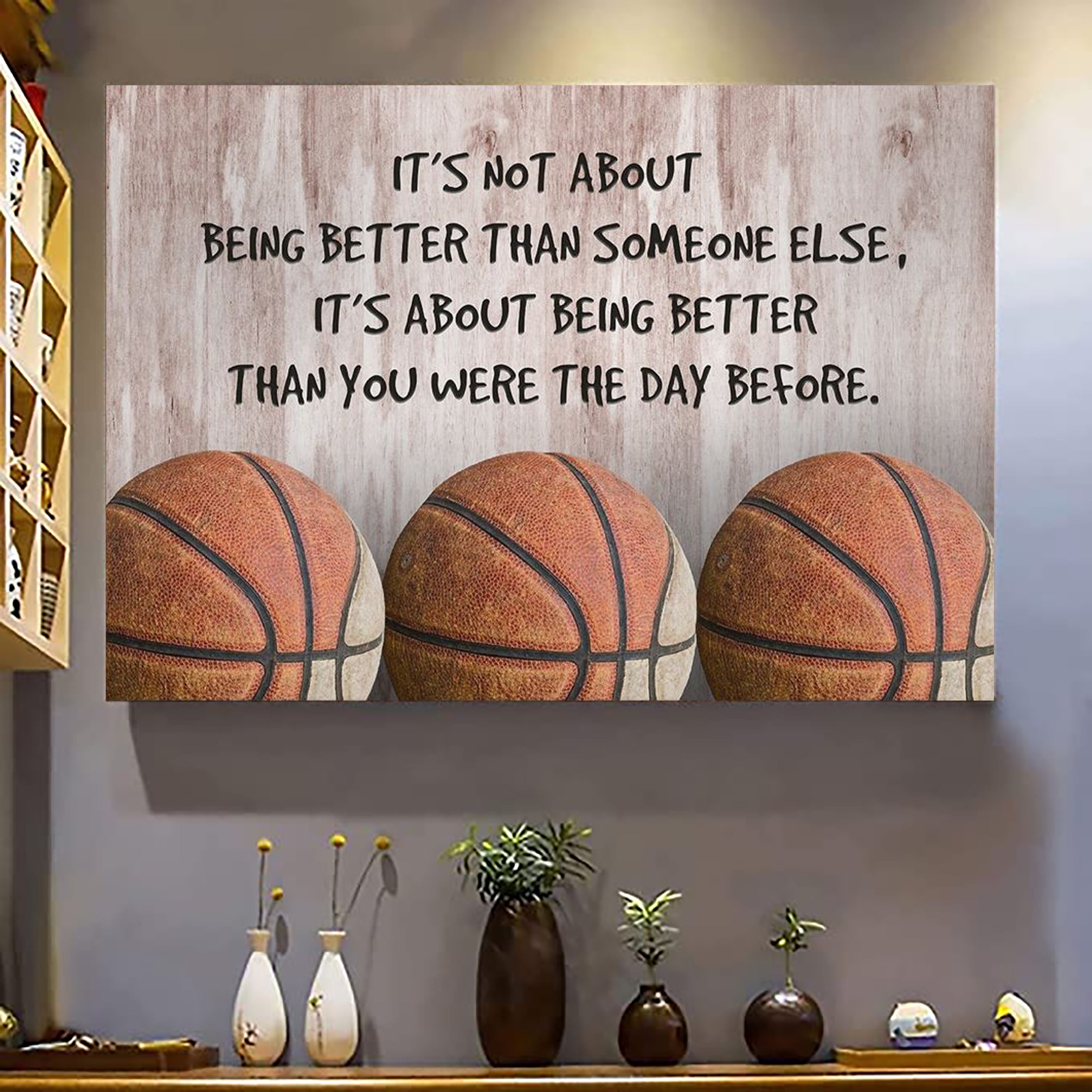 Fitness customizable poster canvas - It is not about better than someone else, It is about being better than you were the day before