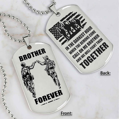 Soldier double side dog tag call on me brother and 4th of July day gifts