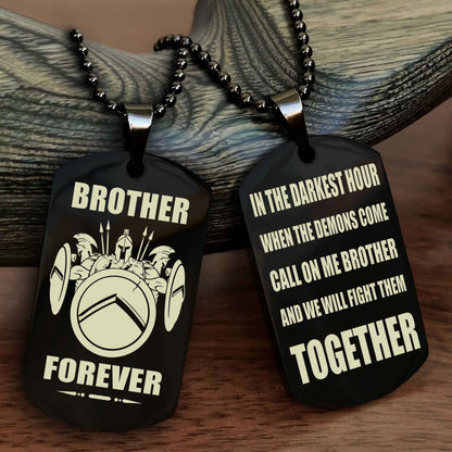 Samurai Personalized Double Sided Dog Tag For My Brother - Call On Me Brother And We Will Fight Them Together Gift For Your Friend
