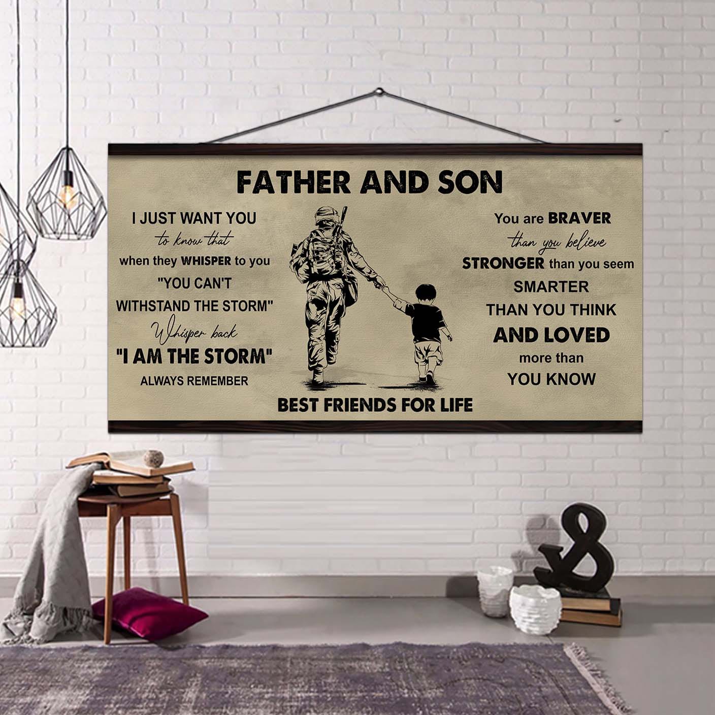 Samurai Father And Son Best Friends For Life - I Am The Storm Poster Canvas Gift For Son From Father