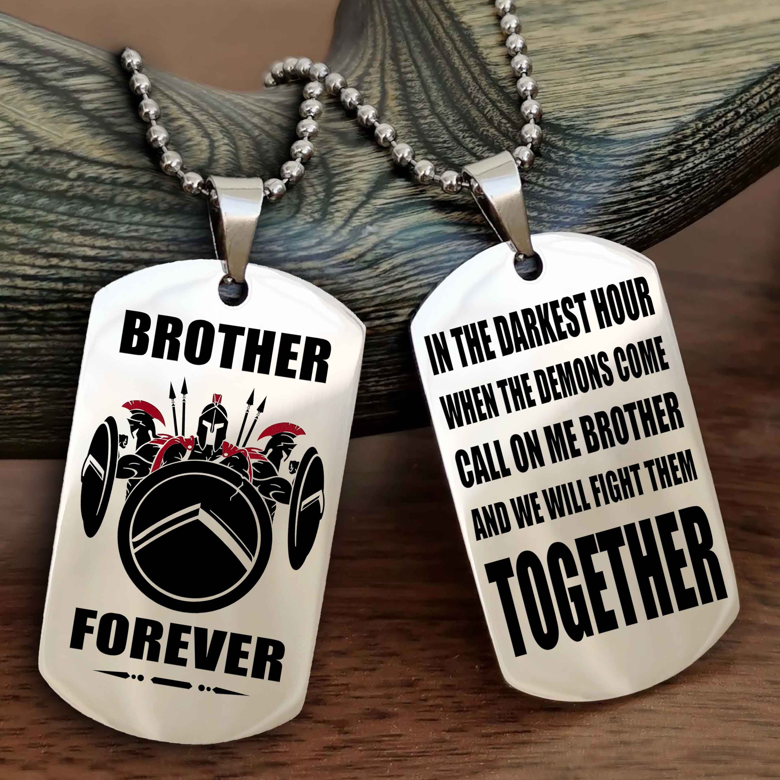 Samurai Personalized Double Sided Dog Tag For My Brother - Call On Me Brother And We Will Fight Them Together Gift For Your Friend