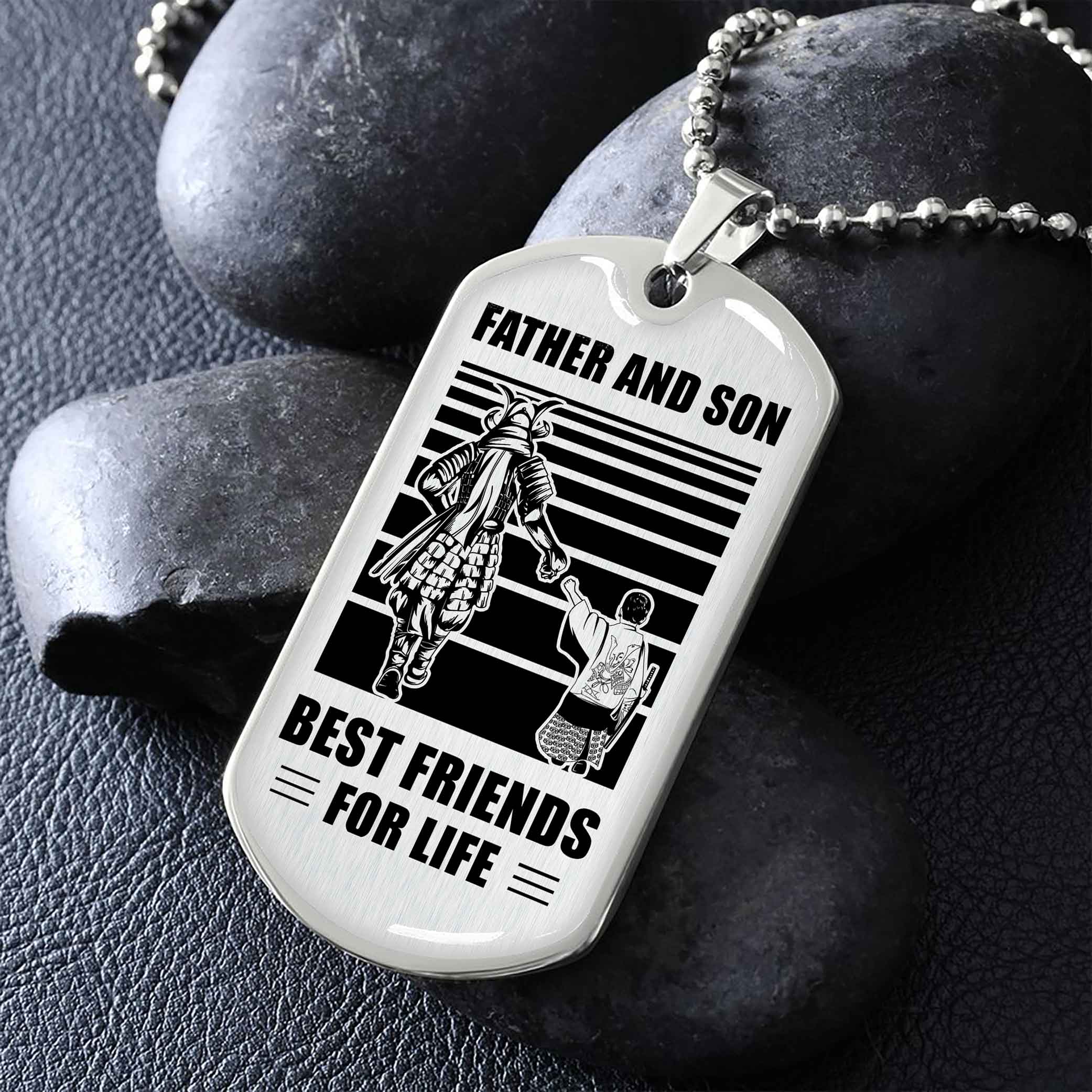 Family Military Chain Silver Plated 18K Gold Plated Father And Son Best Friend For Life Gift For Your Son