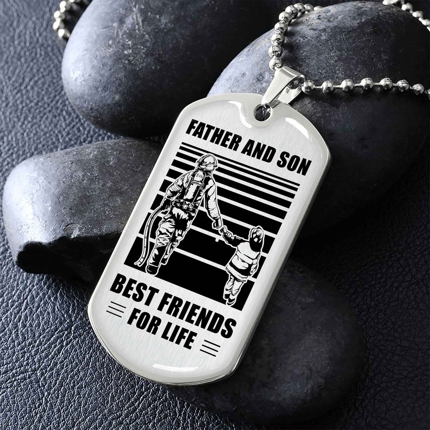 PC-GH Military Chain Silver Plated 18K Gold Plated Father And Son Best Friend For Life Gift For Your Son