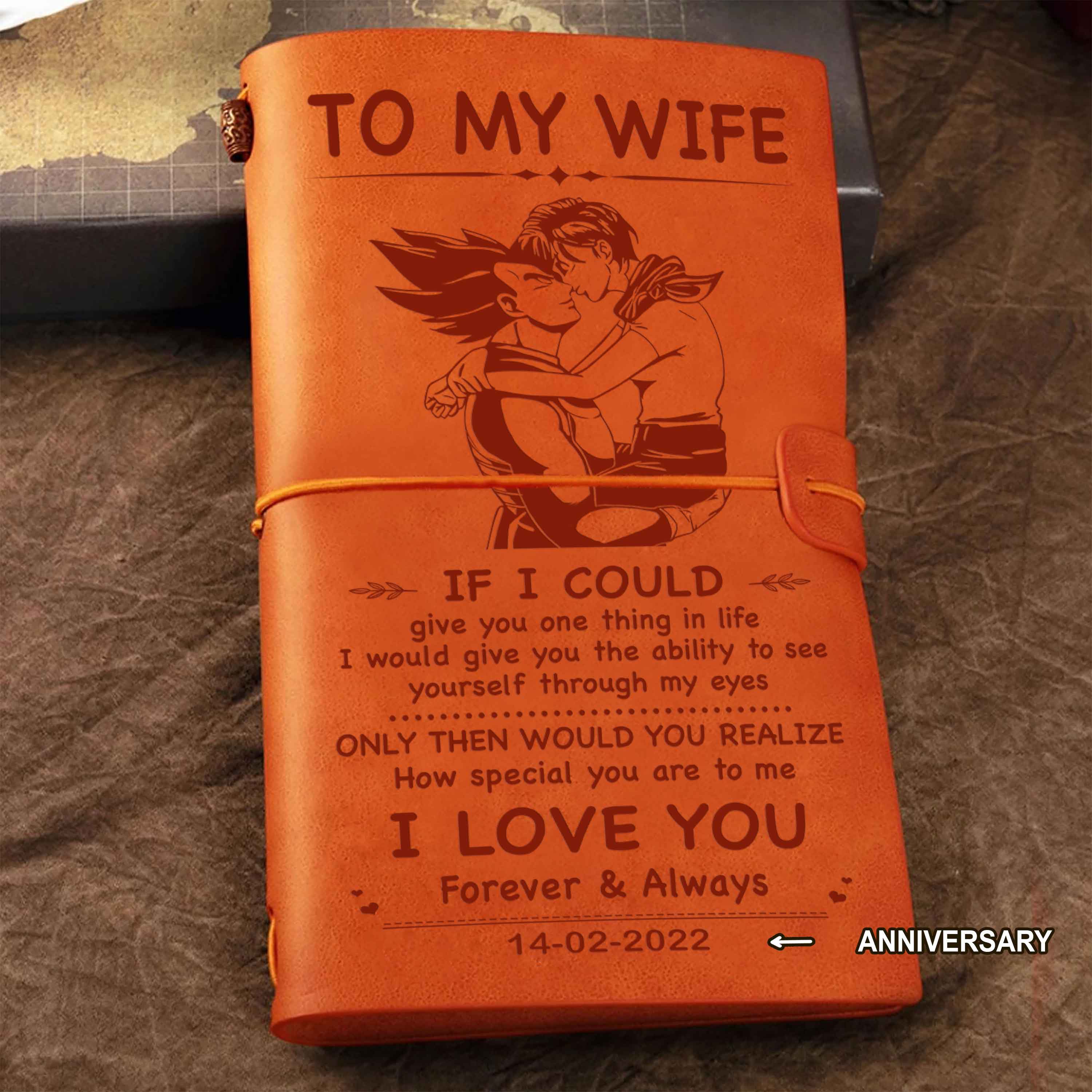 DRB Valentines gifts Vintage Journal Husband to Wife If I could give you onething in life - How special you are to me