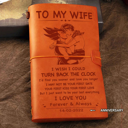 DRB Valentines gifts Vintage Journal Husband to Wife I wish i could turn back the clock I love you forever and always