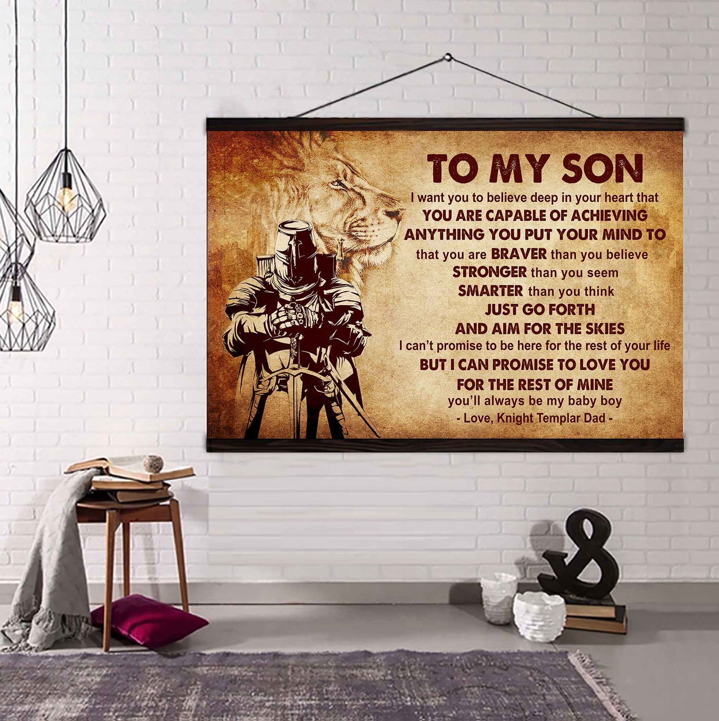 Spartan Poster Canvas Just Go Forth And Aim For The Skies From Dad To Son Gift For Your Son