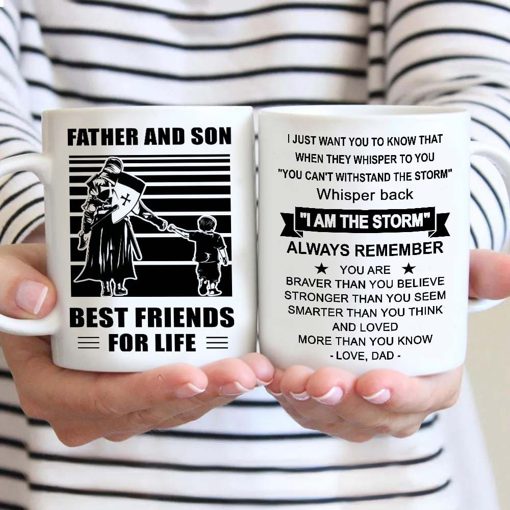 Basketball Be strong-Personalized Mug Father And Son Best Friends For Life - Message on the back side