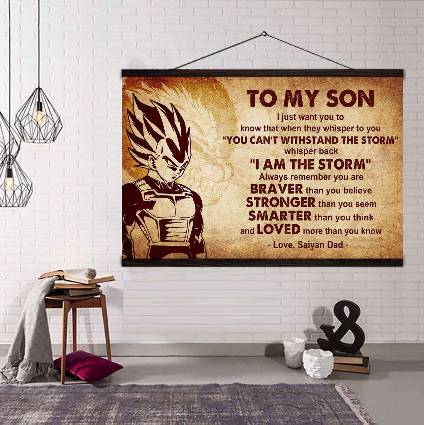 Spartan Poster Canvas Whisper Back I'm The Storm From Dad To Son Gift For Your Son
