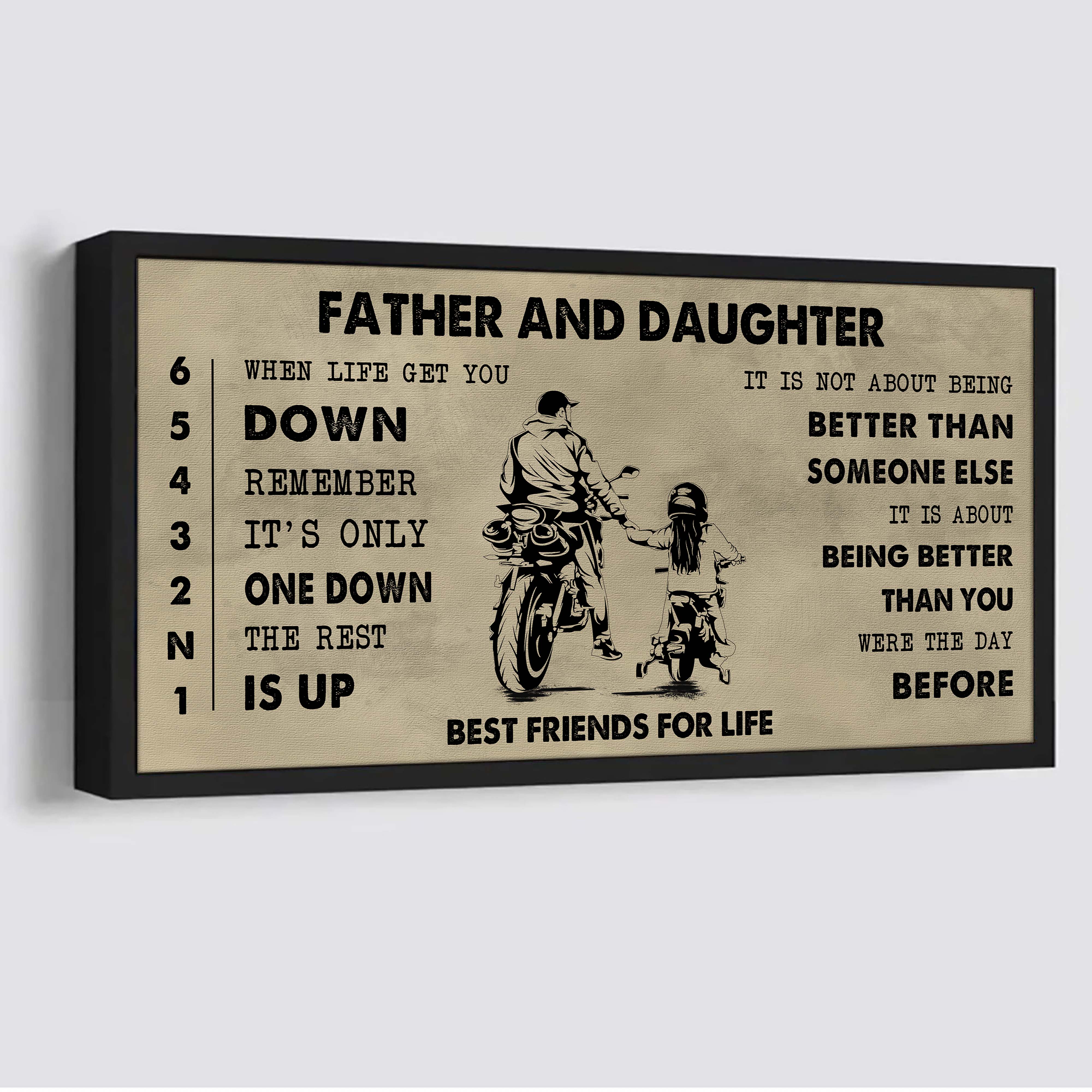 Biker Father And Son Best Friends For Life - Be Strong When You Are Weak Poster Canvas Gift For Son From Father-Photo Upload