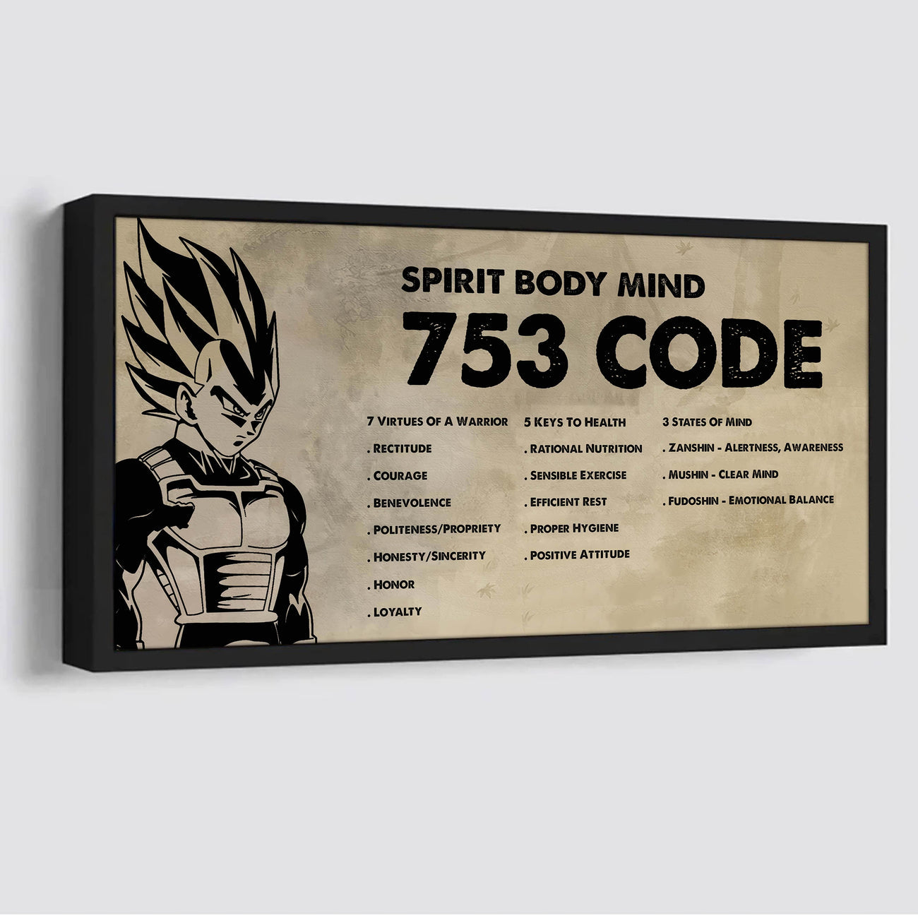 DRB VGT Poster Canvas 7 5 3 Code Motivation Quotes