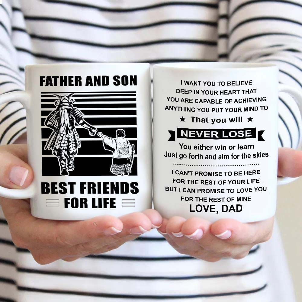 Soldier Be strong-Personalized Mug Father And Son Best Friends For Life - Message on the back side