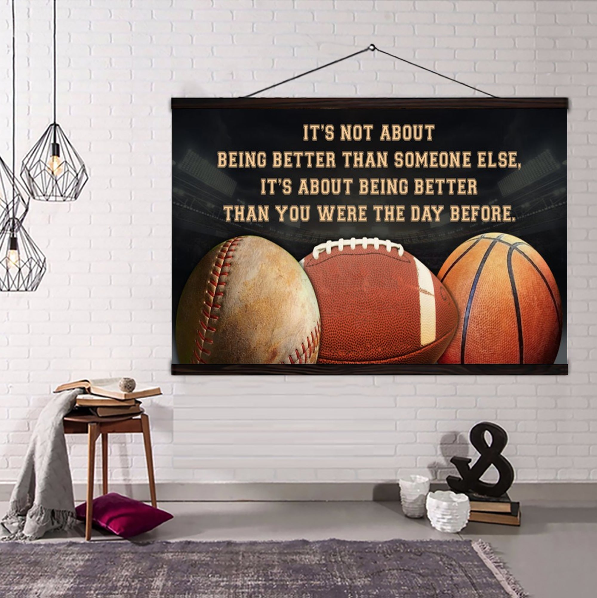 Softball customizable poster canvas - It is not about better than someone else, It is about being better than you were the day before