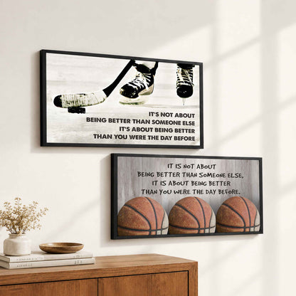 Combo Canvas It's About Being Better Than You Were Yesterday - 2 Pieces Canvas