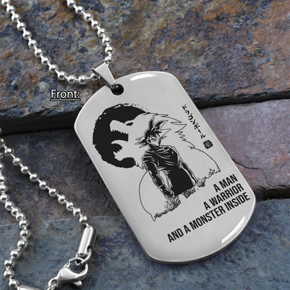 A man a warrior and a monster inside dog tag
