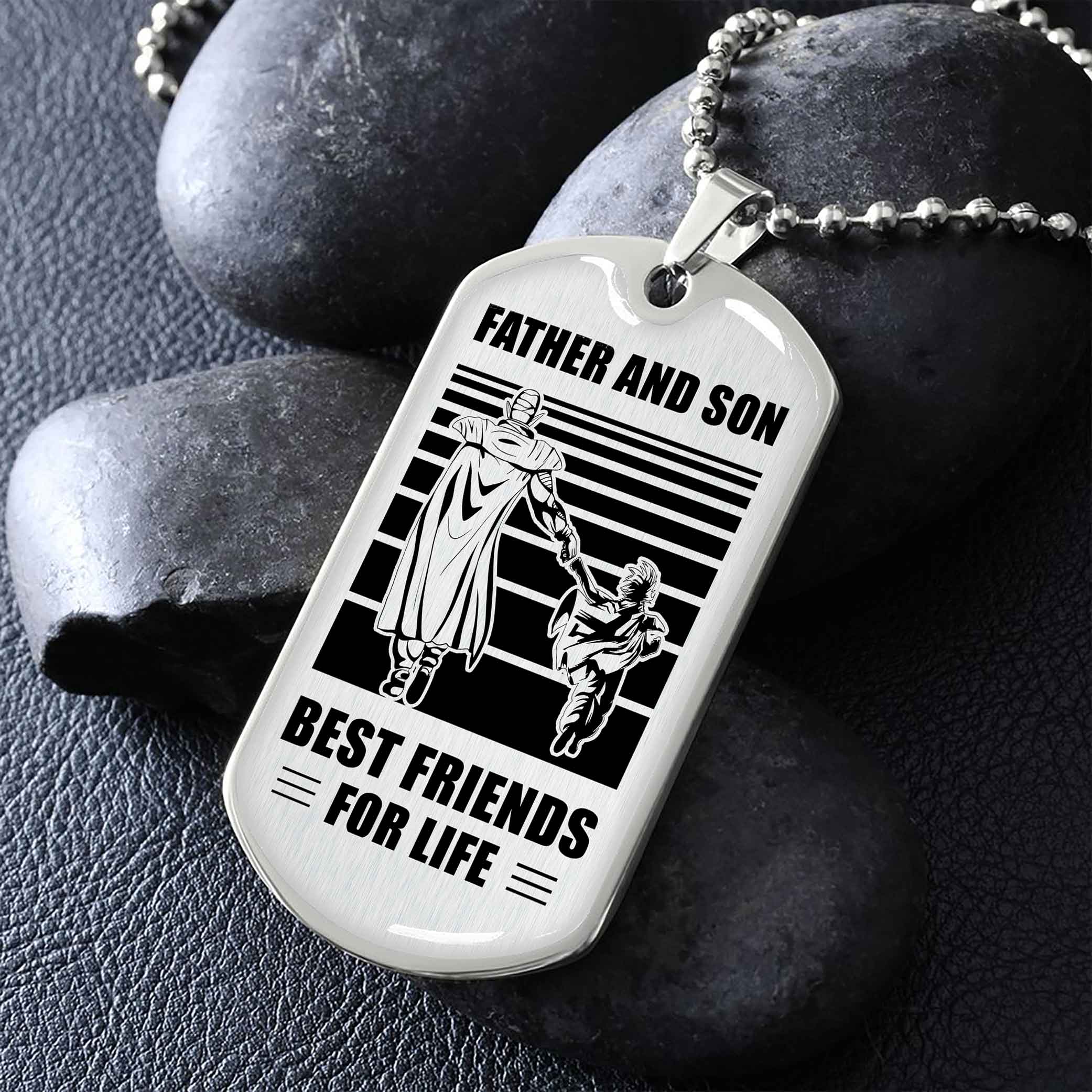 Family Military Chain Silver Plated 18K Gold Plated Father And Son Best Friend For Life Gift For Your Son