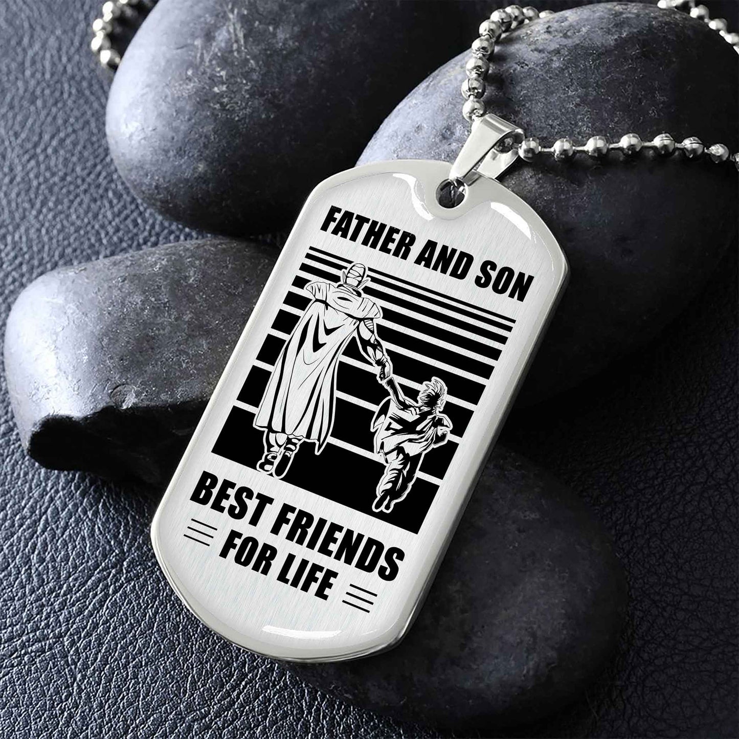 PC-GH Military Chain Silver Plated 18K Gold Plated Father And Son Best Friend For Life Gift For Your Son