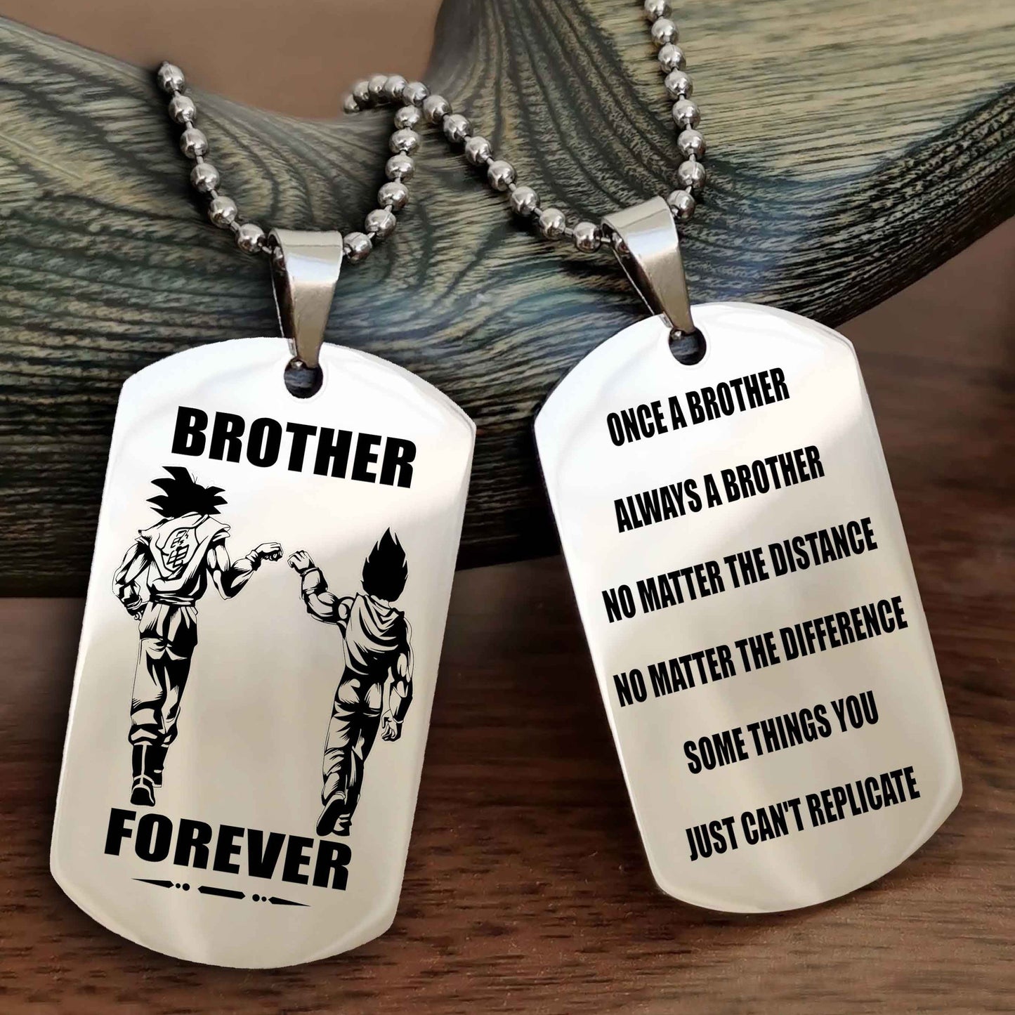 Cowboy Customizable engraved dog tag double sided gift from brother - Brother Forever Once A Brother Always A Brother