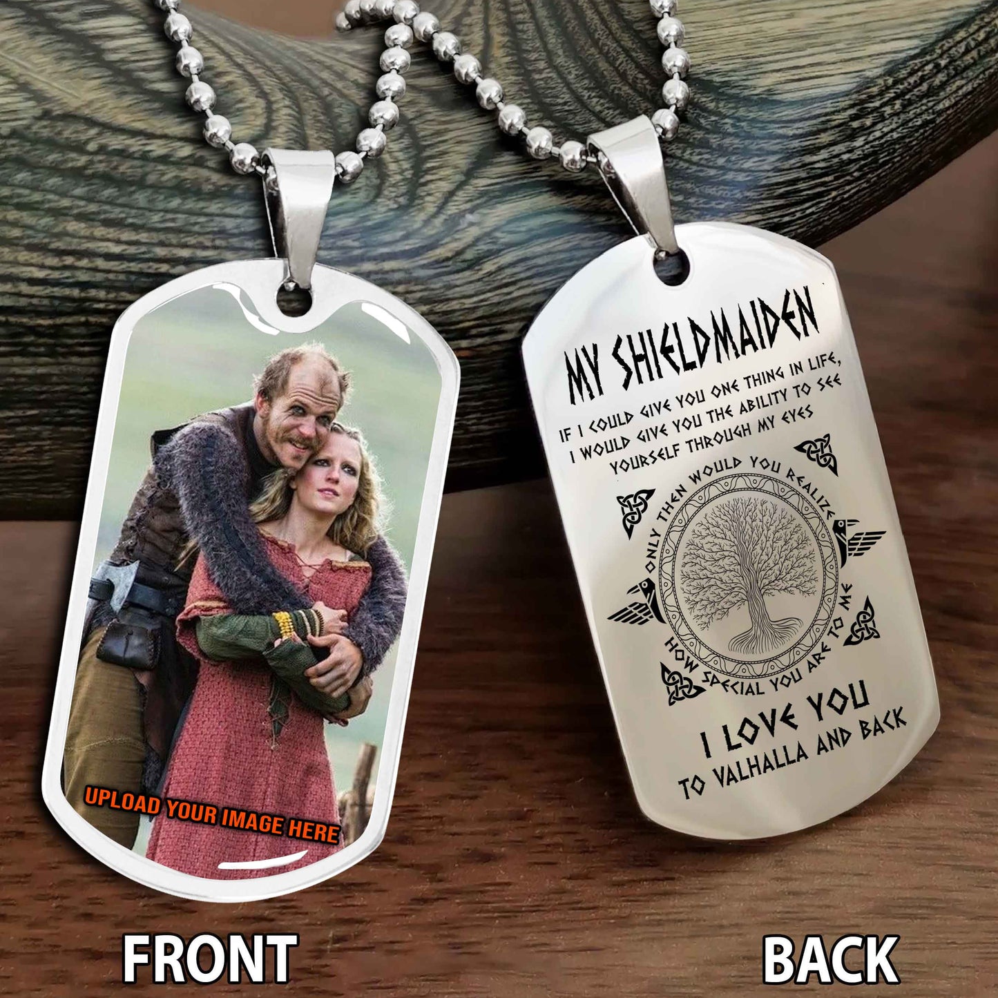 Personalized Viking Double-Sided Graphic Dog Tag To My Viking My Shield Maiden Gift For Your Darling