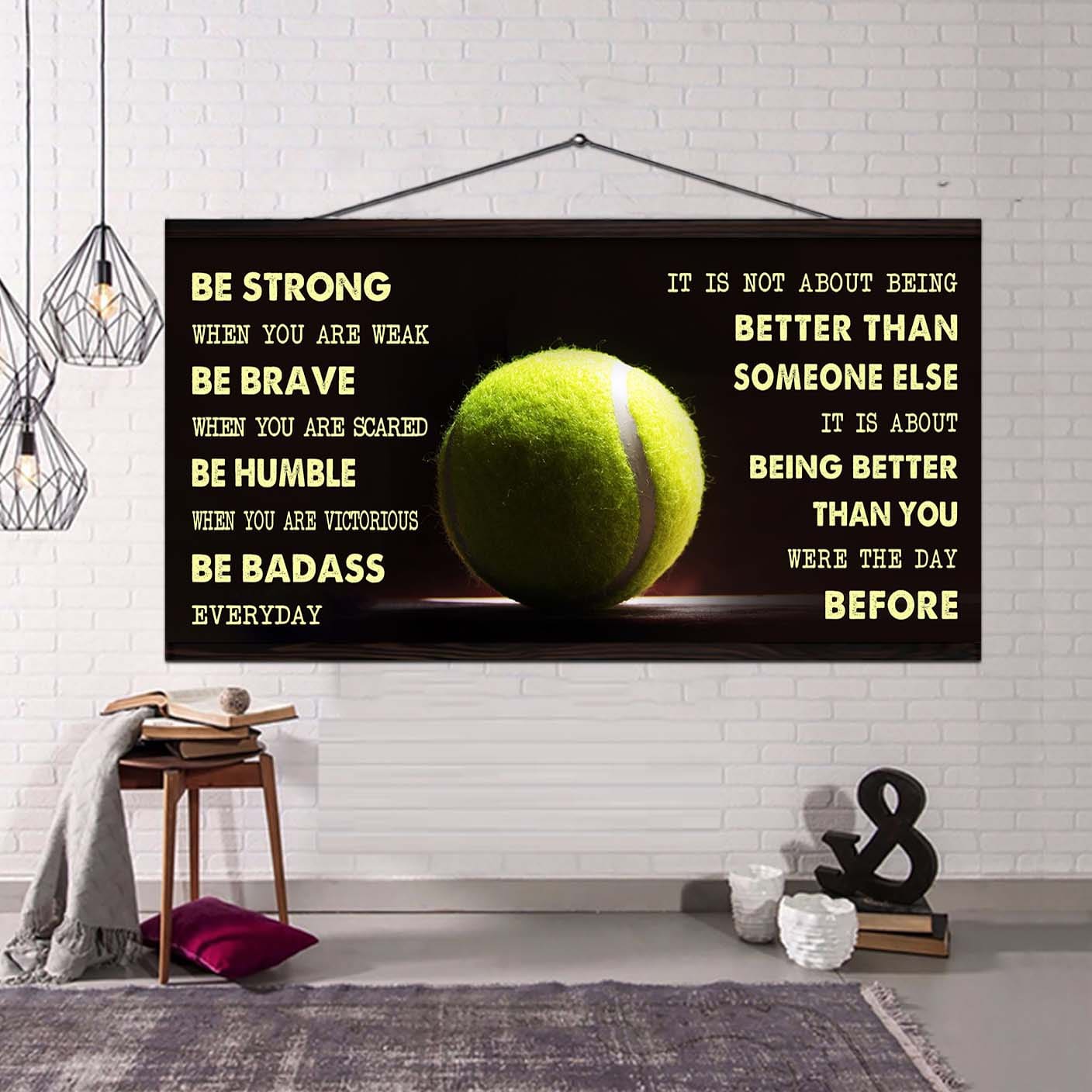 Baseball canvas It Is Not About Being Better Than Someone Else - Be Strong When You Are Weak