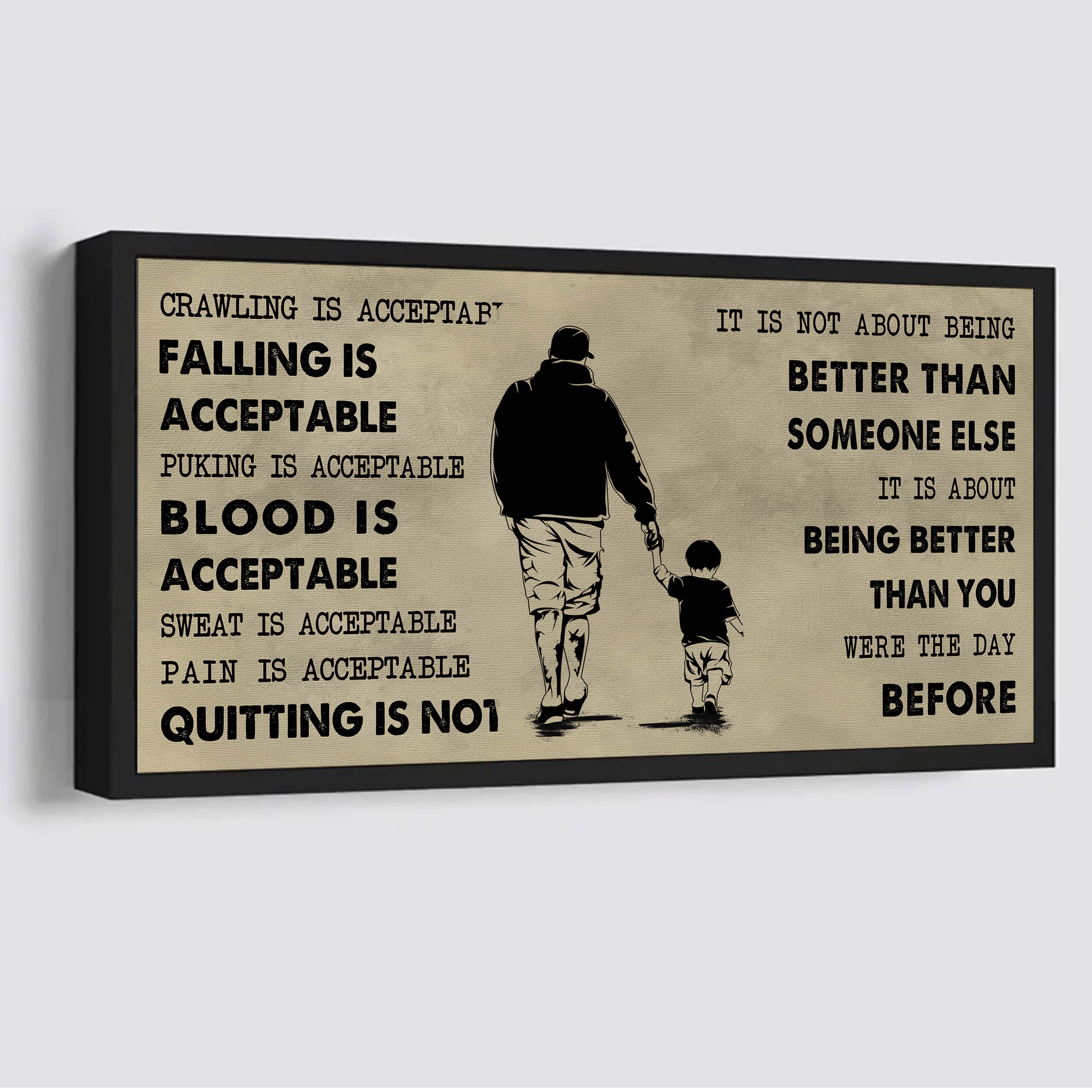 Soccer Poster Canvas From Dad To Son Quitting Is Not - It Is Not About Being Better Than Someone Else