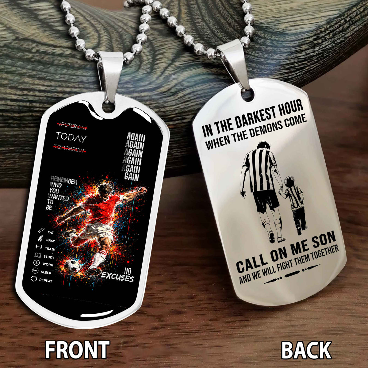Personalized Double Side Graphic Dog Tag Father And Son - Call On Me Son And We Will Fight Them Together
