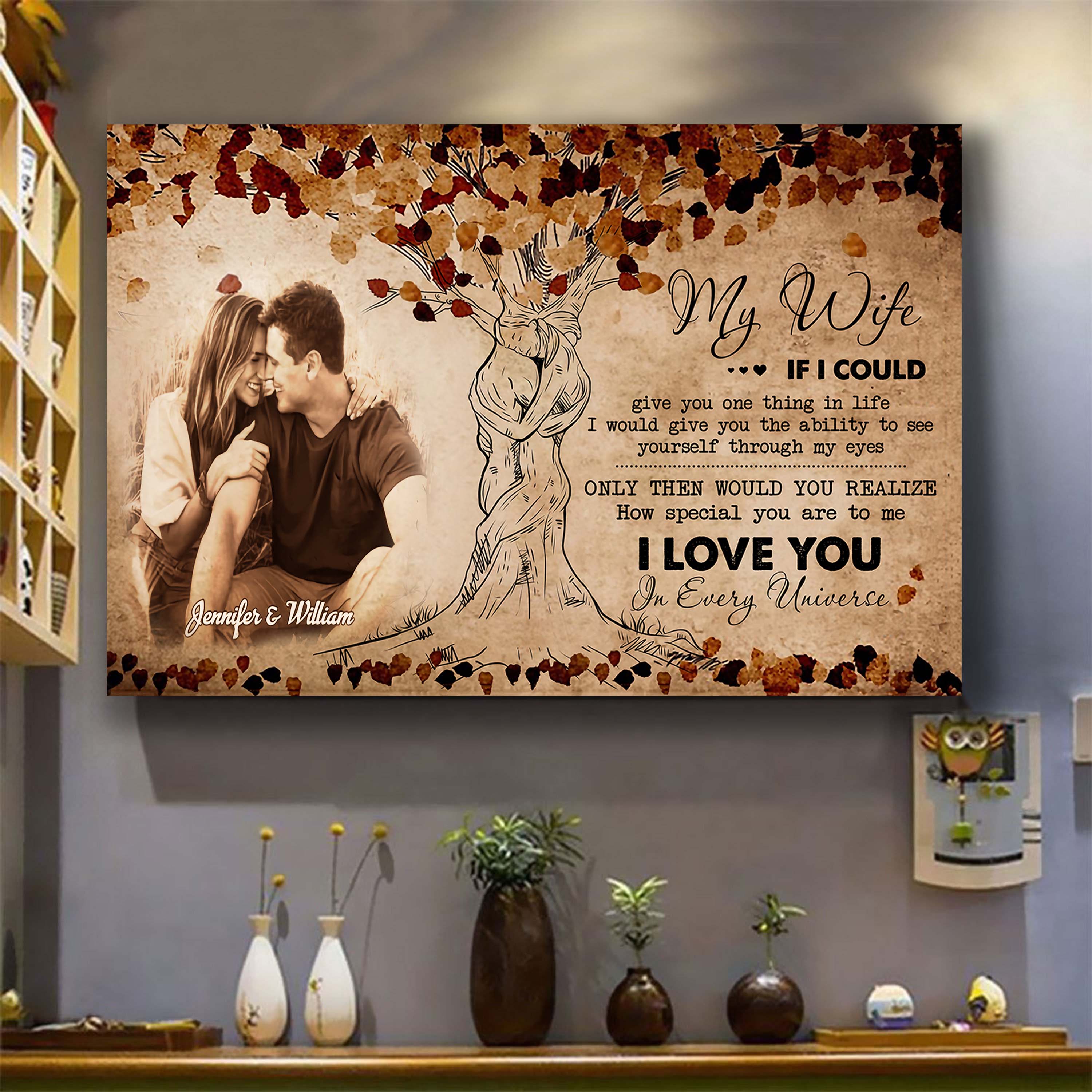 Valentines gifts-Poster canvas-Custom Image- Husband to Wife- If I could give you one thing in life