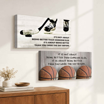Combo Canvas It's About Being Better Than You Were Yesterday - 2 Pieces Canvas