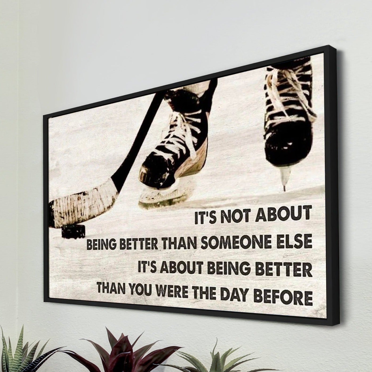 White volleyball customizable poster canvas - It is not about better than someone else, It is about being better than you were the day before