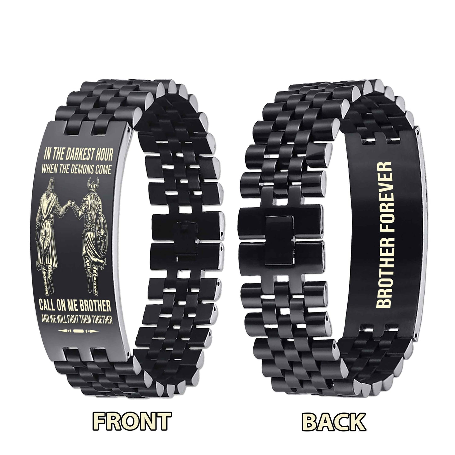 Viking Brother Forever Bracelet – Custom Engraved Double-Sided Gift for Brother