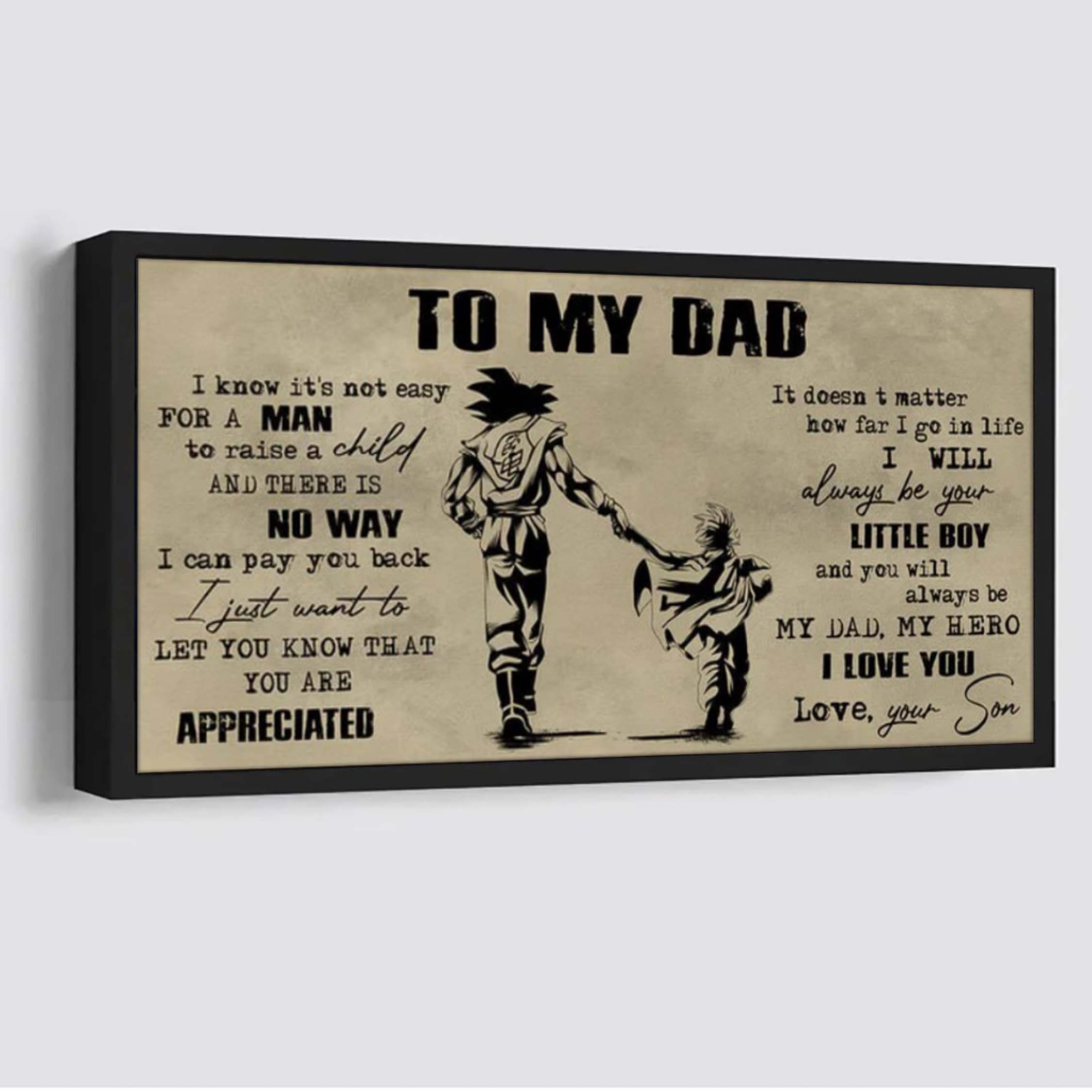 TO MY SON- YOUR WAY BACK HOME - CANVAS POSTER