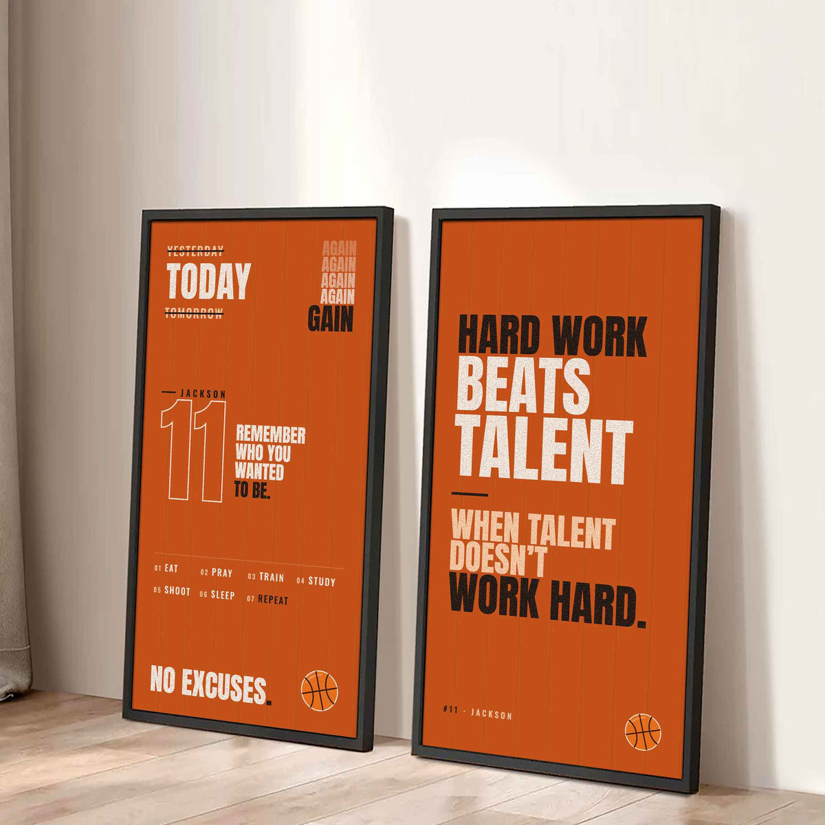 Sport Poster Again Again Again Motivation Quotes - 2 Piece Canvas Wall Art