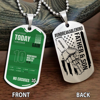 Personalized Double Side Graphic Dog Tag Dad And Son Remember Who You Wanted To Be