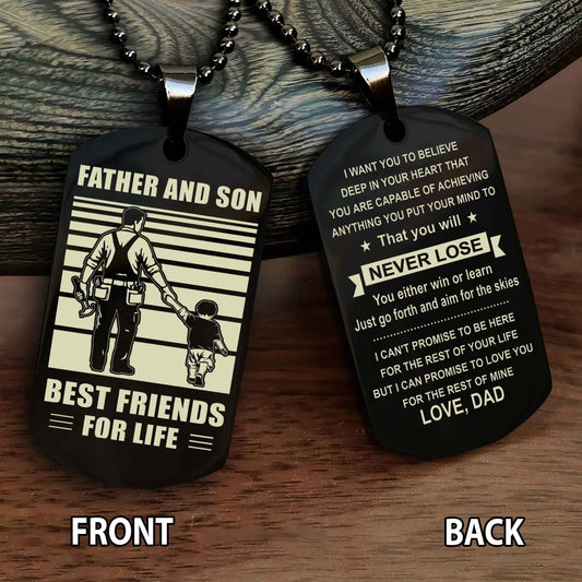 Carpenter Personalized Double Sided Dog Tag Father And Son - You Will Never Lose You Either Win Or Learn From Dad To Son