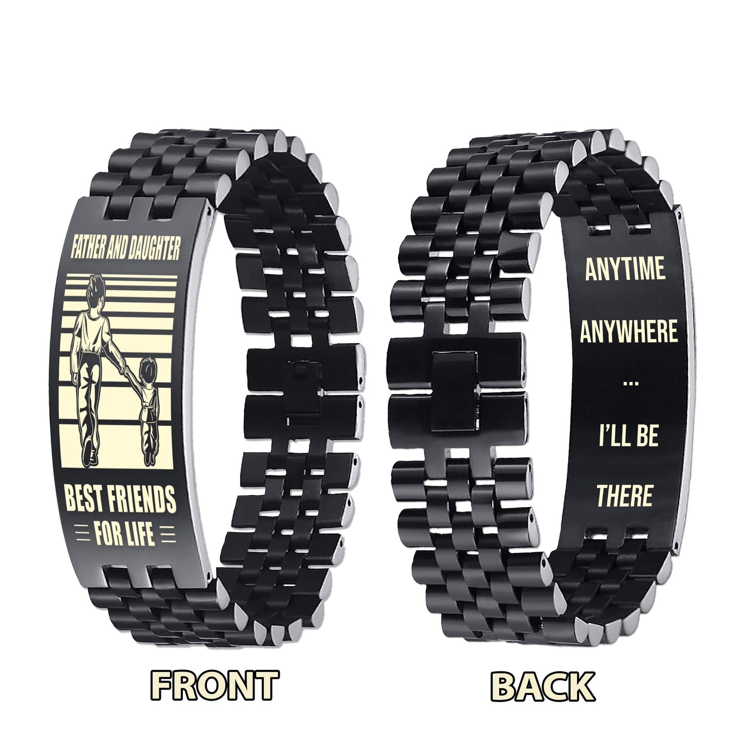 Samurai NVL Personalized Double Sided Bracelet Father And Son Best Friends For Life - Message on the back side