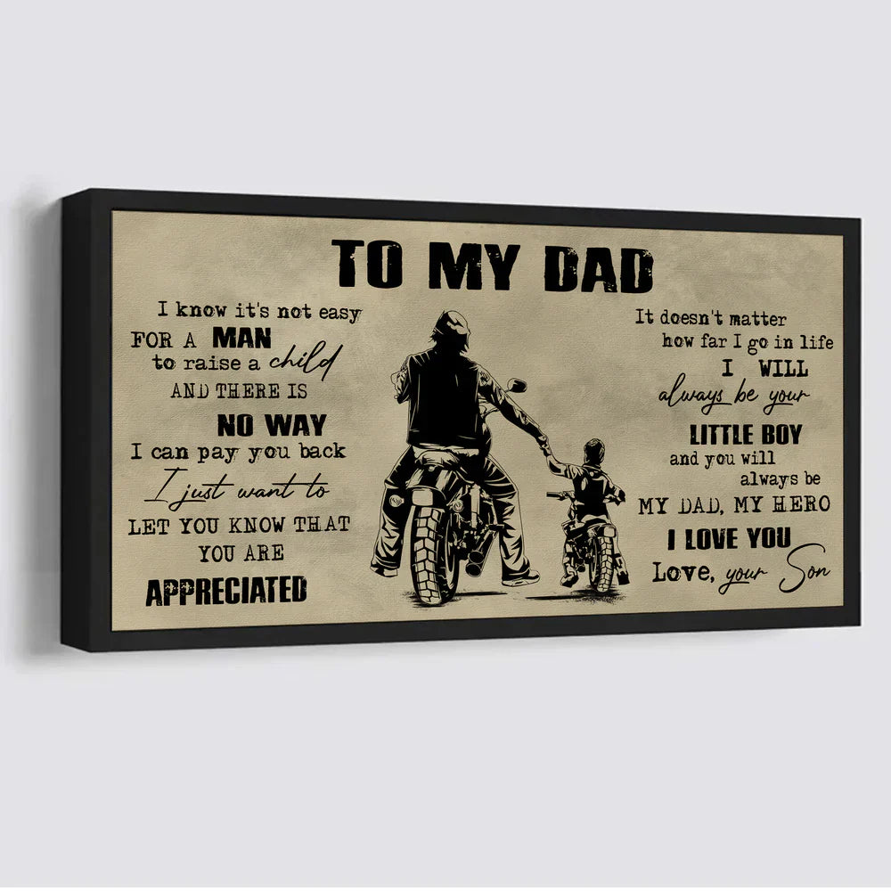 Viking To My Dad I Know It Not Easy For A Man To Raise A Child - I Will Always Your Little Boy Canvas Poster