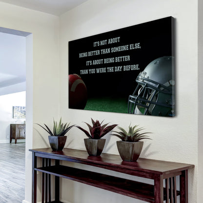 Baseball customizable poster canvas - It is not about better than someone else, It is about being better than you were the day before