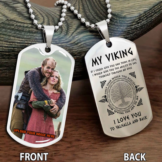 Personalized Viking Double-Sided Graphic Dog Tag To My Viking My Shield Maiden Gift For Your Darling