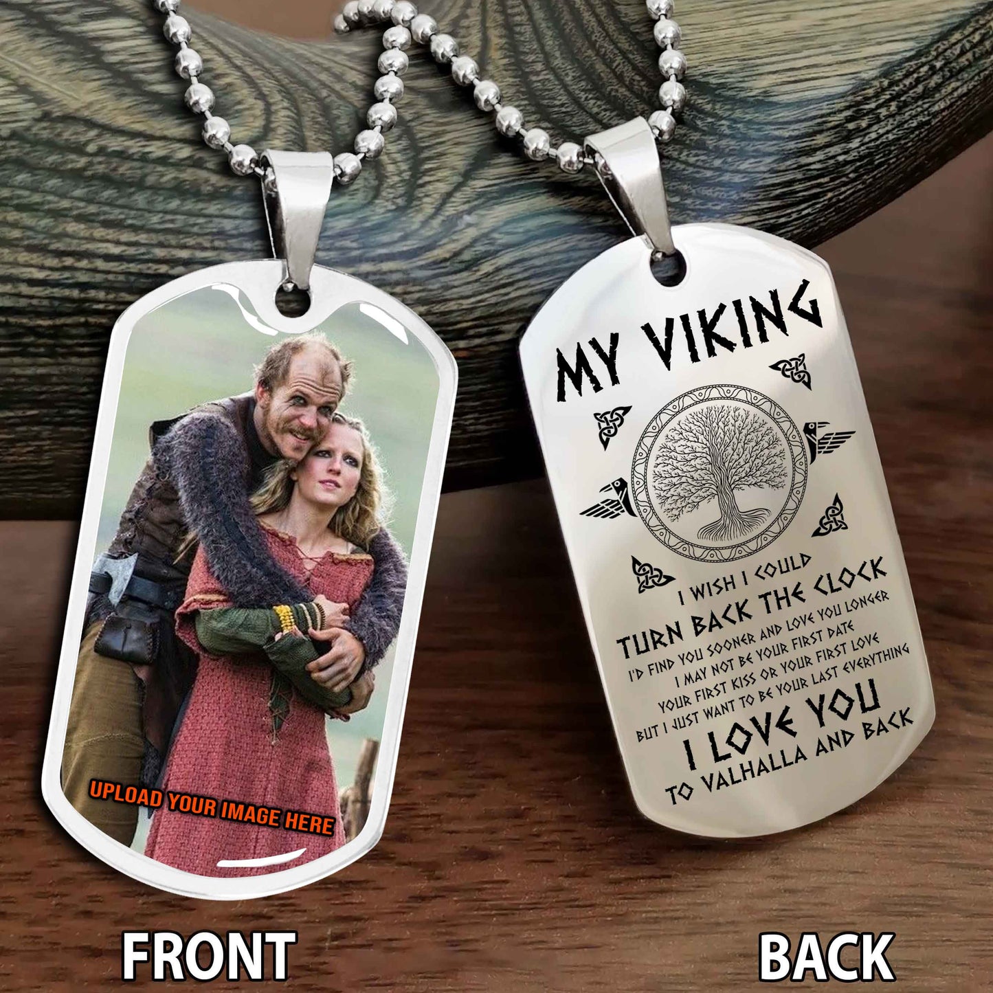 Personalized Viking Double-Sided Graphic Dog Tag To My Viking My Shield Maiden Gift For Your Darling