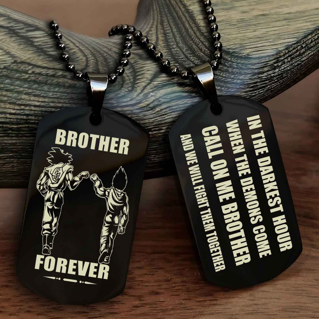 Viking Engraved Double Sided Dog Tag Call On Me Brother NAG Brothers Forever We Will Fight Them Together