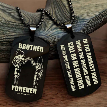 Viking Engraved Double Sided Dog Tag Call On Me Brother NAG Brothers Forever We Will Fight Them Together