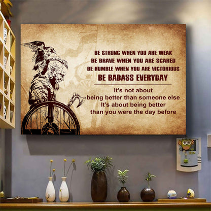 New Version Warrior Poster Canvas Be Strong When You Are Weak Be Badass Everyday-Motivational Quotes
