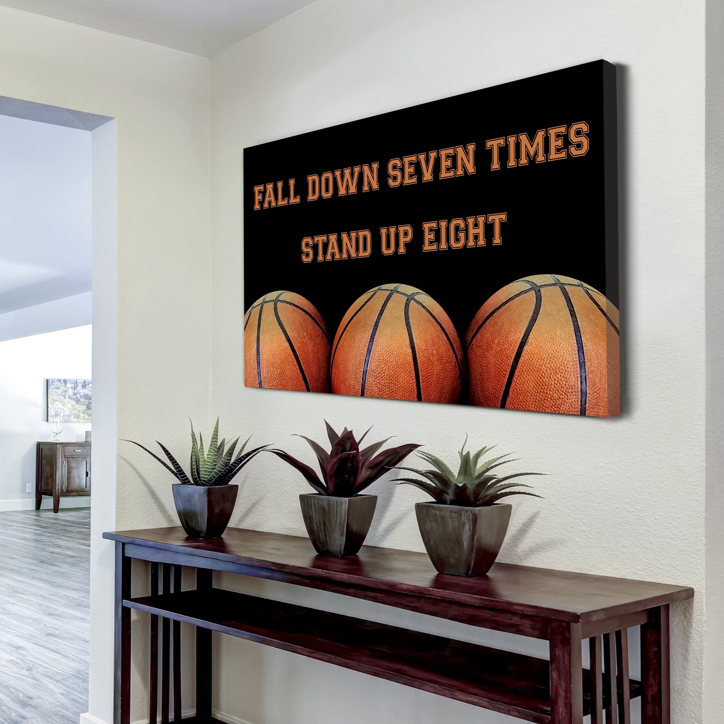 Basketball poster canvas fall down seven times stand up eight standard size