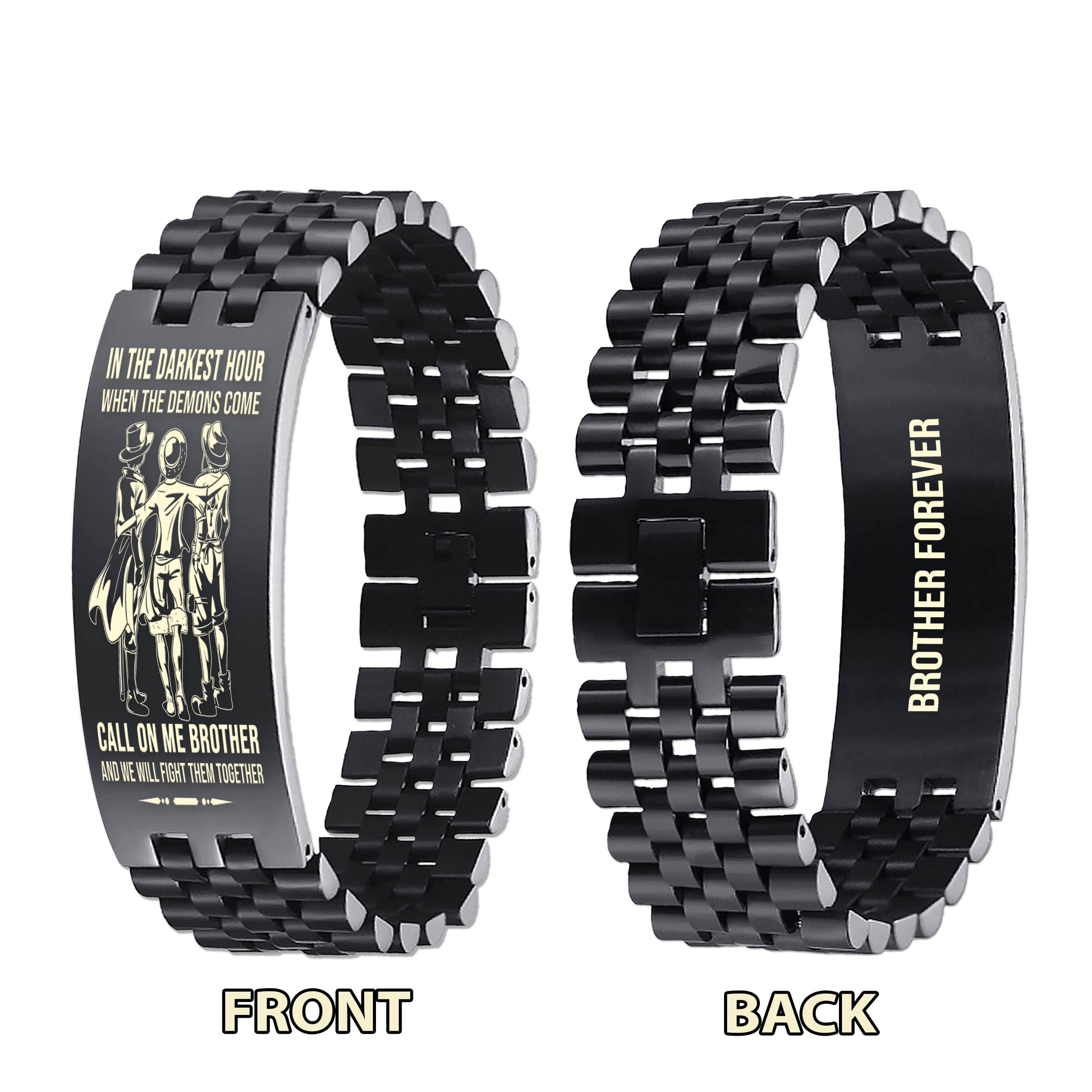 Spartan-Brother Forever Customizable engraved brother bracelet double sided gift from brother